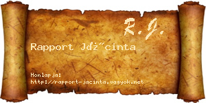 Rapport Jácinta névjegykártya